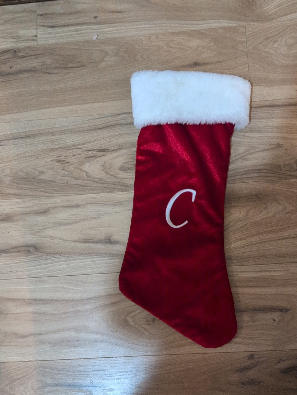 Personalized Red Christmas Stocking with White Cuff - Brand
